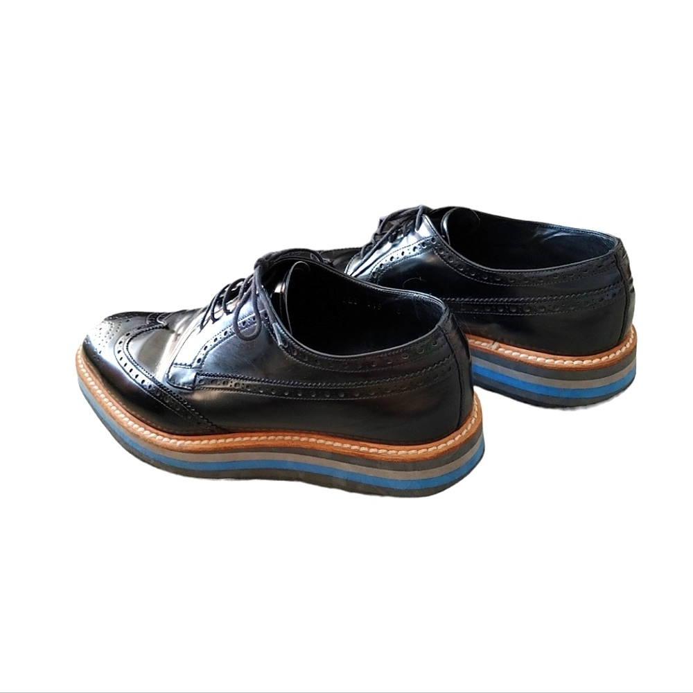 Prada Black Classic Leather Lace Up Laced Formal Shoes Derby - Picture 11 of 16